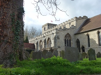 View of St Mary's Church from the churchyard.